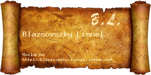 Blazsovszky Lionel névjegykártya